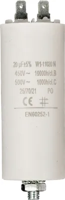 Zdjęcie produktu dla Kondensator 450 V + uziemienie 20,0 uf / 450 v + Aarde