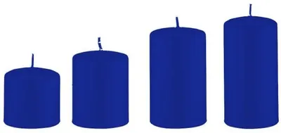 Produktbild von 4er Set Adventskerzen abgestuft Royalblau Ø 60 mm