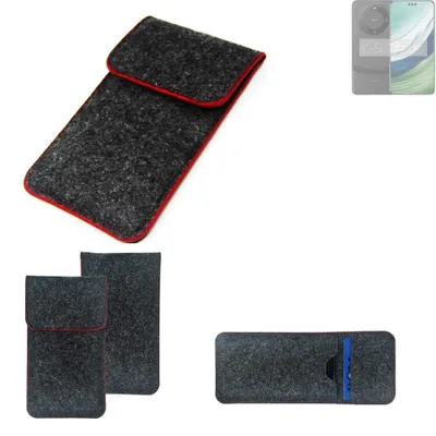 Produktbild von K-S-Trade Handy Schutz Hülle kompatibel mit Huawei Mate 60 Pro Schutzhülle Handyhülle Filztasche Pouch Tasche Case Sleeve Filzhülle dunkelgrau