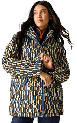Immagine prodotto di Regatta - Giacca "Orla Kiely", impermeabile da donna, isolata, modello RG13633 (taglia 40 italiana), colore blu navy/multicolore
