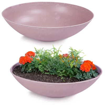 Immagine prodotto di Fioriere piatte per esterni Ciotole decorative rotonde rosa scuro 45 cm