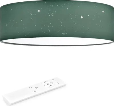 Produktbild von Navaris LED Deckenleuchte 40cm - Dimmbar Farbtemperaturwechsel Fernbedienung - 22W Dunkelgrün Sternenhimmel - Wohnzimmer Lampe Schlafzimmer