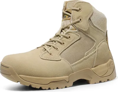 Produktbild von NORTIV 8 Herren Militärische Taktische Arbeitsstiefel Leder Motorrad Kampfstiefel,Farbe:SAND,Größe:48