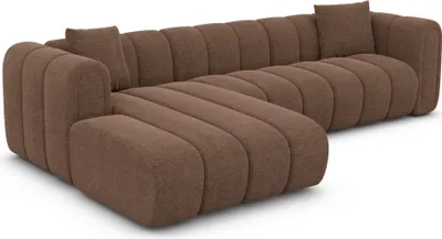 Produktbild von Strukturstoff L-Form Sofa Amoria Braun Links