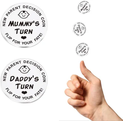 Productafbeelding van Grappige beslissingsmunt voor nieuwe ouders - Pasgeboren cadeau - Flip munt beslissing - Flip-Coin Decision