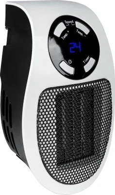 Zdjęcie produktu dla Elektryczna płytka grzewcza – ceramiczna – wyświetlacz LED – timer – 240 V – 500 W – biało-czarna – kompaktowa – ogrzewanie wnętrz