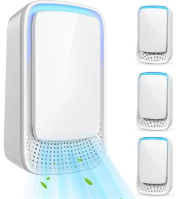 Produktbild von 4er-Set Negativ-Ionen Luftreiniger, tragbar, für Zuhause & Büro, geräuscharm, Geruchs- & Formaldehydentfernung, Weiß