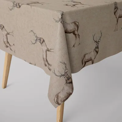Produktbild von SCHÖNER LEBEN. Tischdecke Fryett`s Landhaus Hirsch natur braun Größe 130x180cm