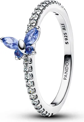 Image de Pandora 194269C01-54 -Papillon en argent - Pierre transpirante - La bague-54 est de taille 17.25