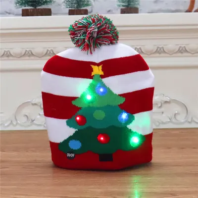 Produktbild von Topchances LED leuchten Hut Mütze Weihnachtsmützen, LED Dicker Xmas Weihnachten Hut Erwachsene Strickmütze Weihnachten Beanie Mütze für Männer Frauen Jungen Mädchen Wintermütze