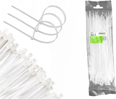 Zdjęcie produktu dla Opaski Zaciskowe Kablowe Trytytki 2.5x200mm Białe 100szt