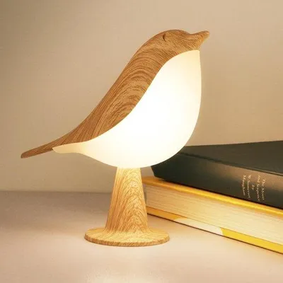 Image de Lampe pour enfant - petite lampe de bureau - lampe sans fil pour enfant avec batterie rechargeable - lampe en forme d'oiseau avec 3 températures de couleur et capteur tactile - pour la chambre à coucher, la table de chevet, la voiture ; éclairage décoratif
