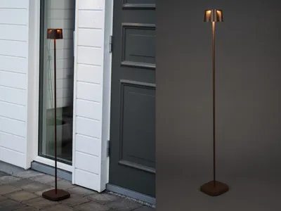 Produktbild von KONSTSMIDE Nice Akku Stehleuchte IP54 rostfarben dimmbar 2700/3000