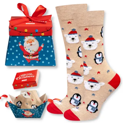 Produktbild von Männliche Weihnachtssocken Gr. 40-45 von SOXO – Weihnachtsgeschenke für Männer