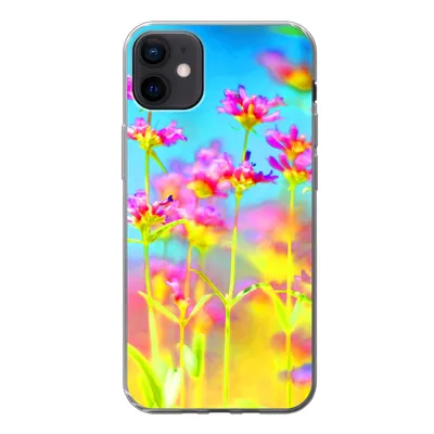 Produktbild von MuchoWow® Handyhülle Schutzhülle Hülle für iPhone 12 mini Blumen - Kunst - Psychedelisch Silikon Softcase Handy Hülle - Bild