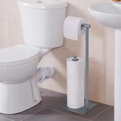 Produktbild von Famanu Toiletpapierhalter freistehend - Silber, modernes Design