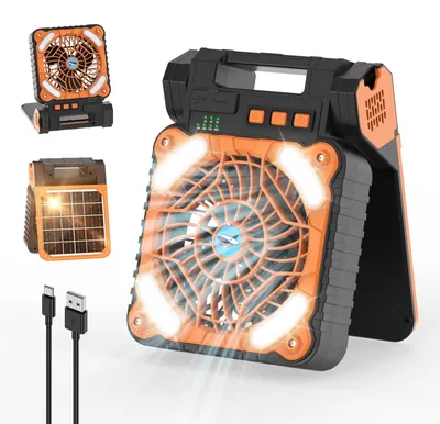Produktbild von Smiling Shark Camping Ventilator LED, 6000mAh USB Aufladbar Tragbar Zelt Ventila