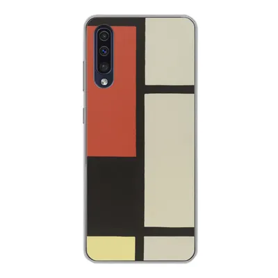 Produktbild von MuchoWow® Handyhülle Schutzhülle Hülle für Samsung Galaxy A30s Komposition mit rotem Quadrat, schwarz, blau - Piet Mondrian Silikon Softcase Handy Hülle - Karteninhaber