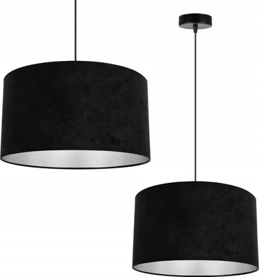 Image de Suspension, lustre, chrome, abat-jour en velours
