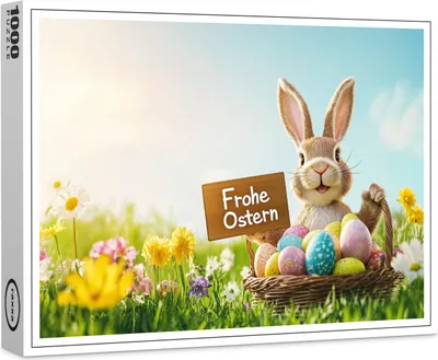 Produktbild von raxxa Premium-Puzzle "Frohe Ostern Deko", 1000 Teile