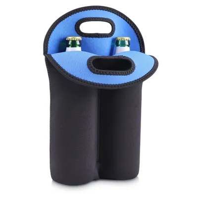 Produktbild von kwmobile 2in1 Flaschenkühler 500ml - für Bier und andere Getränke - Kühler aus isoliertem Neopren - Bierflaschenkühler Schwarz Dunkelblau