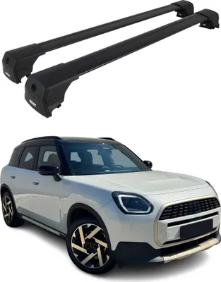 Image de Barres de toit transversales pour Mini Countryman 2024-2025 Aluminium Noir 2 Pcs