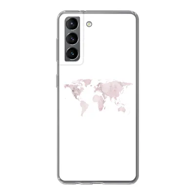 Produktbild von MuchoWow® Handyhülle Schutzhülle Hülle für Samsung Galaxy S21 Weltkarte - Marmor - Rosa Silikon Softcase Handy Hülle - Softcase