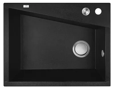 Produktbild von Einzelbecken-Spüle schwarz modernes Design für minimalistische Küchen