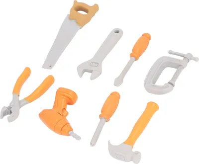 Image de Kit d'outils de bricolage pour enfants, perceuse factice, marteau, clé, tournevis, pour s'amuser sans fin, apprentissage précoce pour les tout-petits
