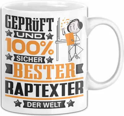 Produktbild von Raptexter Geschenk Lustiger Spruch für Raptexter Geschenkidee Bester Raptexter Der Welt (Weiß)
