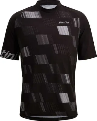 Produktbild von Santini Fibra Kurzarm Enduro Trikot Schwarz S Mann Schwarz S