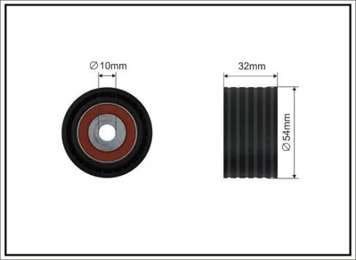 Produktbild von CAFFARO 26-26 Umlenkrolle Zahnriemen Ø54mm für RENAULT Clio III Schrägheck (BR0/1, CR0/1) TWINGO II (CN0) CLIO II (BB0/1/2, CB0/1/2) für DACIA DUSTER