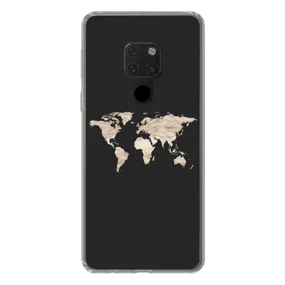 Produktbild von MuchoWow® Handyhülle Schutzhülle Hülle für Huawei P40 Lite Weltkarte - Heu - Braun Silikon Softcase Handy Hülle - Handy