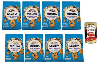 Produktbild von Italian Gourmet - Dolcesenza, Kekse mit Schokostückchen – 8 x 290 g, ohne Zuckerzusatz, knusprige Frühstückskekse aus Weizen, ideal zu Kaffee & Tee, Großpackung Vorrat + Italian Gourmet Polpa