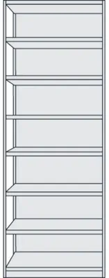Produktbild von Büroregal Progress 500 Grundregal BxTxH 75x40x260cm 8 Böden mit Rückwand lichtgrau