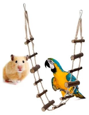 Produktbild von Vogel Spielzeug Handgefertigte Holzleiter für Papageien und Nymphensittiche