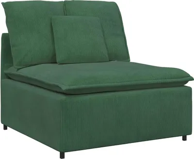 Zdjęcie produktu dla vidaXL Sofa modułowa moduł środkowy z poduszkami ciemnozielony 100 cm