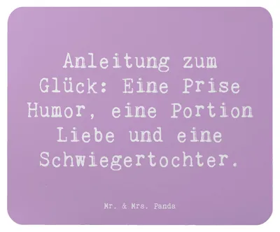 Produktbild von Mr. & Mrs. Panda Mousepad Spruch Humor Liebe Schwiegertochter - Lavendeltraum - Geschenk, Mouse Pad, laptop, Jubiläen, persönliche Erinnerungen, computer, Familie
