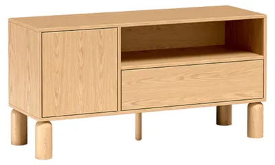 Produktbild von TV-Schrank KINSARVIK - Eiche - Hohe Beine - Schublade - 120 x 62 x 41 cm
