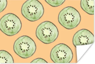 Produktbild von MuchoWow® Poster Kiwis - Obst - Muster 60x40 cm - Schlafzimmerdekoration