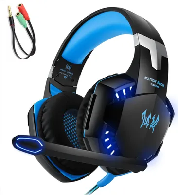 Produktbild von KOTION JEDES G2000 3,5-mm-Gaming-Headset Rauschunterdrueckung fuer PC-Laptop-Smartphone mit Audio-Adapterkabel