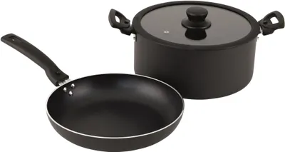 Produktbild von Outwell 650598, Topf-Set, Aluminium, 5 l, Schwarz, Schwarz, Glas