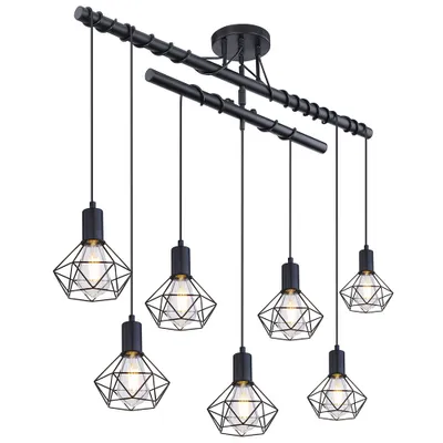 Produktbild von Hängeleuchte, Käfig Design, schwarz-matt, H 100 cm
