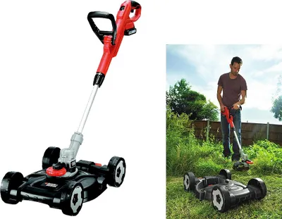 Zdjęcie produktu dla Black & Decker STC1820CM-QW, Podkaszarka 2 w 1 i podkaszarka do sznurków, Ostrze/żyłka, Uchwyt w kształcie pętli D, 1,6 mm, 9 m, 7400 RPM