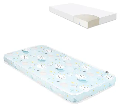 Produktbild von Kikkaboo Babybett Matratze Fantasia Cloud 120 x 60 x 9 cm, Baumwollbezug blau
