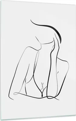 Produktbild von Bilder auf glas - Einteilig - Frau Linien Minimalismus - 50x70cm - Glasbilder - Wandbilder - Bilder - zum Aufhängen bereit - Wanddekoration aus Glas - Glas Bilder - Wandbild auf Glas - GPA50x70-4488