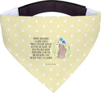 Produktbild von Mr. & Mrs. Panda Halstuch Hase Blume - Gelb Pastell - Geschenk, Träume, Geburtstag, Ostern, Tuch, Hoffnung, Hundehalstuch, Für Hunde, Geburt, Schwangerschaft, Hund