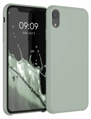 Produktbild von kwmobile Handyhülle für Apple iPhone XR Hülle - Case Silikon - Kabelloses Laden - Schutzhülle Cover in Graugrün