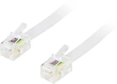 Image de DELTACO Câble modulaire 4P4C (RJ9 / RJ10 / RJ22) 1,5m, blanc