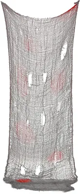 Produktbild von Blutiger Fetzenumhang Halloweendeko grau-rot 75x150cm - Einheitsgröße